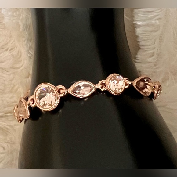 Elegant Givenchy Rose Gold 2-Toned Crystal Bracelet - Picture 4 of 9